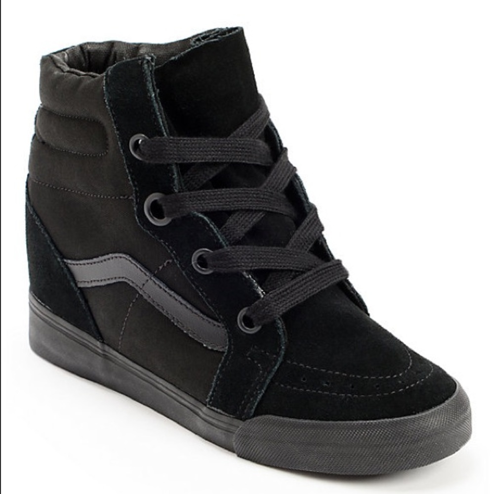 Vans Sk8-hi all Black Sneaker Wedges